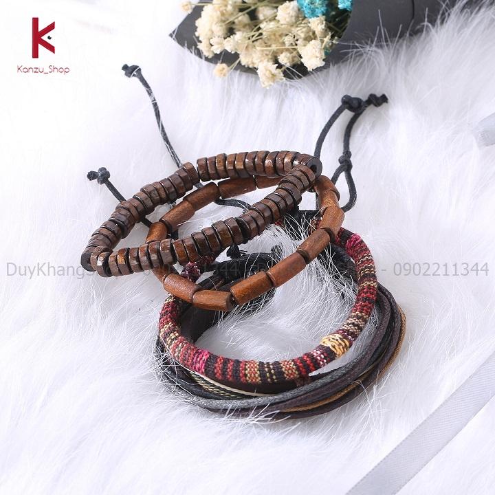 Vòng đeo tay bằng da phong cách vintage thời trang dành cho nam nữ mã VT06