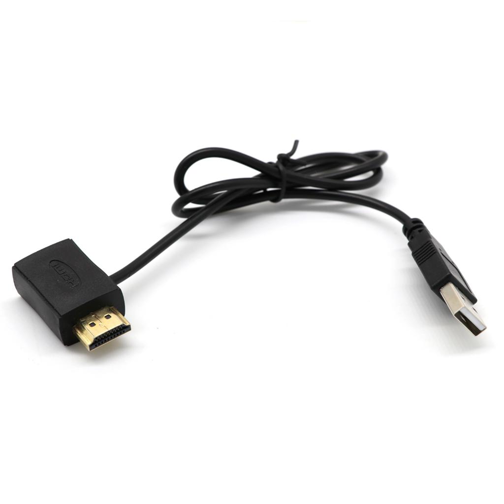 2 Pieces HDMI M to F Adapter Plug With USB 2.0 Power Supply Connector Cable