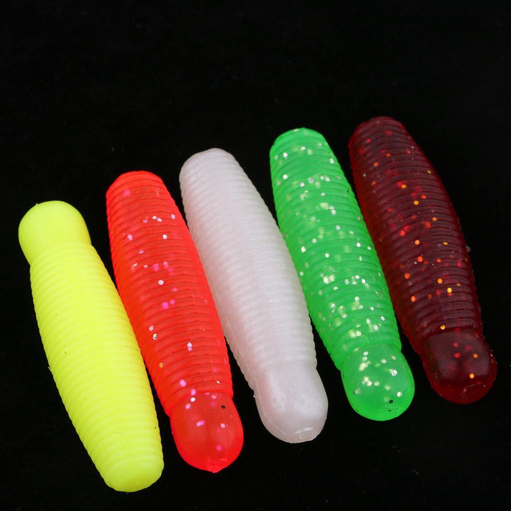 5 Pieces Artificial Soft Pupae PVC Plastic Fishing Lure Simulation Fishing Bait