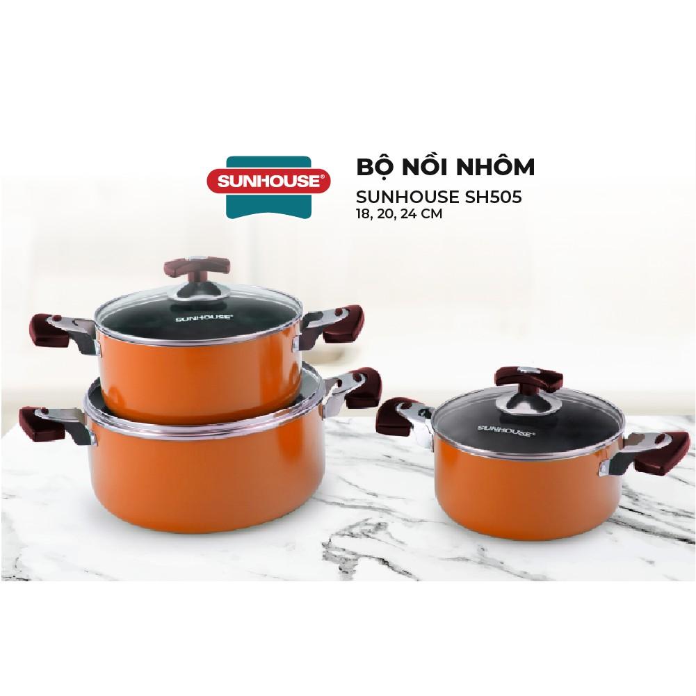 Bộ nồi nhôm chống dính SUNHOUSE SH505