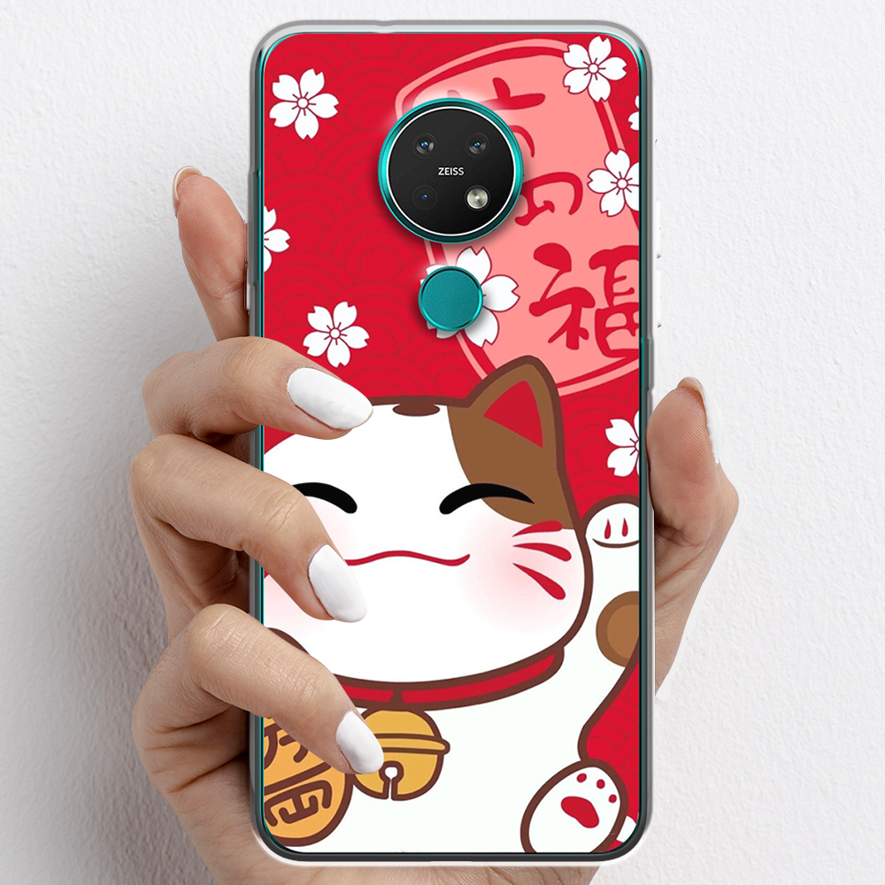Ốp lưng cho Nokia 7.2 nhựa TPU mẫu Mèo thần tài