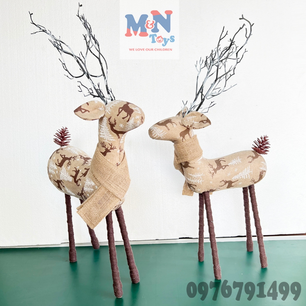 Hươu, tuần lộc Vintage trang trí Giáng sinh, decor nhà cửa ngày lễ Noel