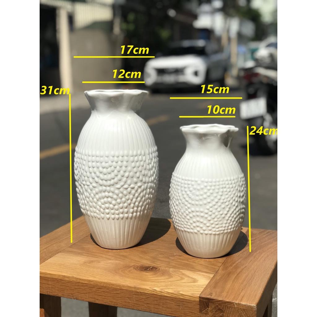 Bình Hoa Gốm Sứ Bát Tràng Cắm Hoa Trang Trí Decor 91