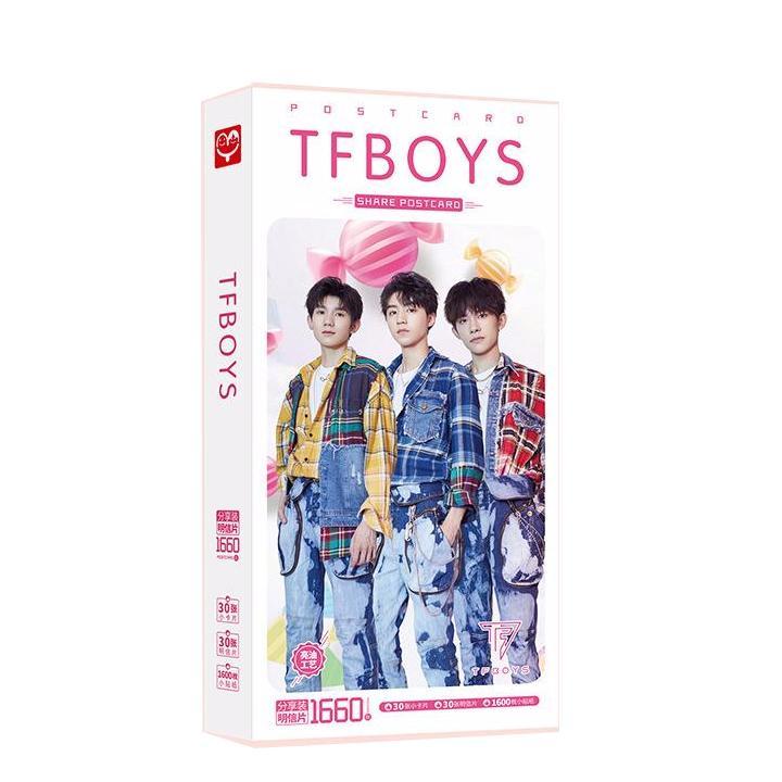 Hôp postcard TFBoys hộp ảnh bộ ảnh có ảnh dán sticker lomo bưu thiếp 1660 ảnh tặng ảnh thiết kế vcone