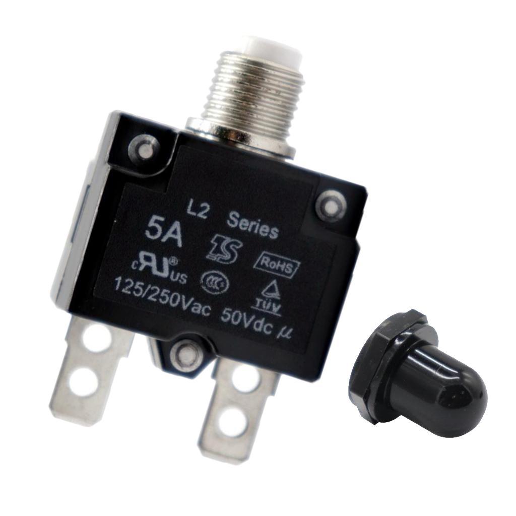 3-4pack 5A Circuit Breaker Overload Protector Switch Fuse Resettable AC 125/250V