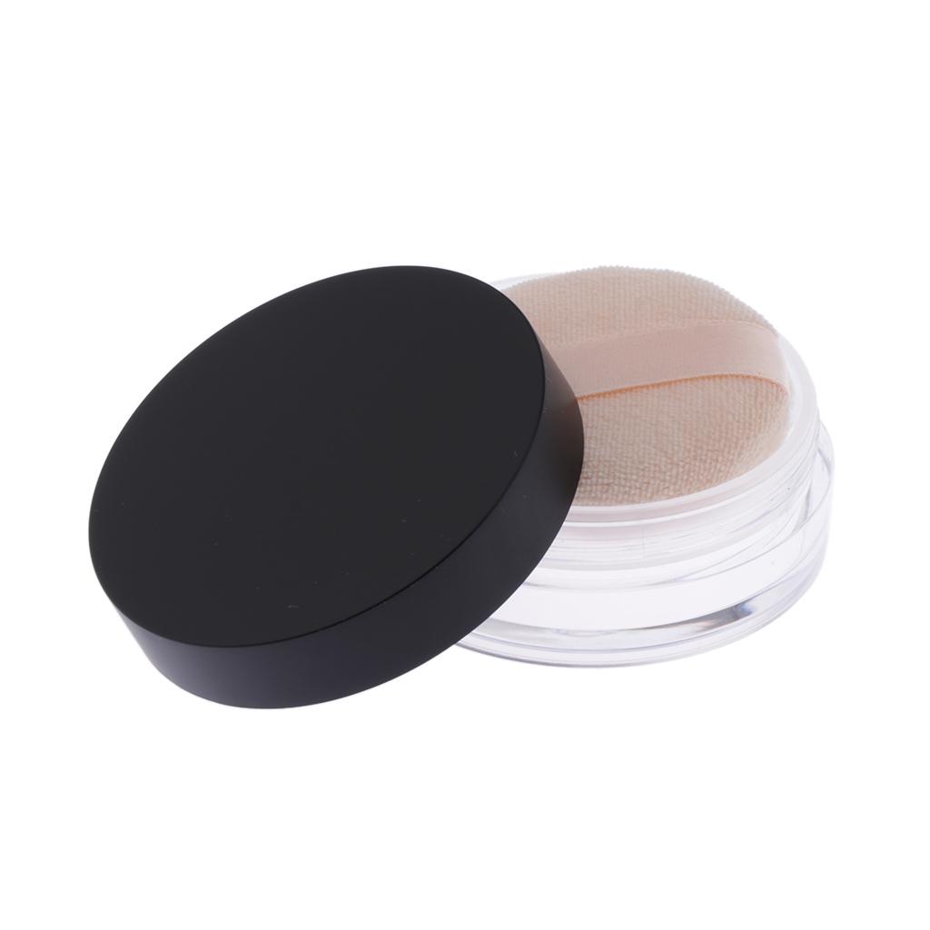 Empty Powder Puff Case Holder Loose Powder Container Face Powder Blusher Box Makeup Cosmetic Jars & Soft Sponge Puff