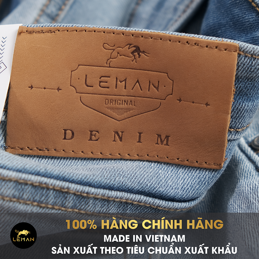 Quần Jean nam Leman xanh trơn JD05 - Slim Form