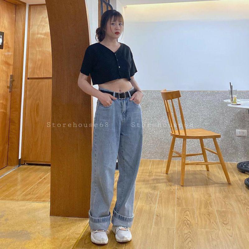 Quần Jeans ống rộng Ulzzang