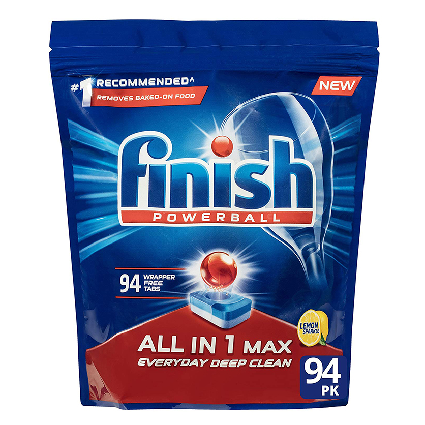 Túi 94 viên rửa chén Finish All In 1 Max Dishwasher Tablets Lemon PTT09441 - hương chanh