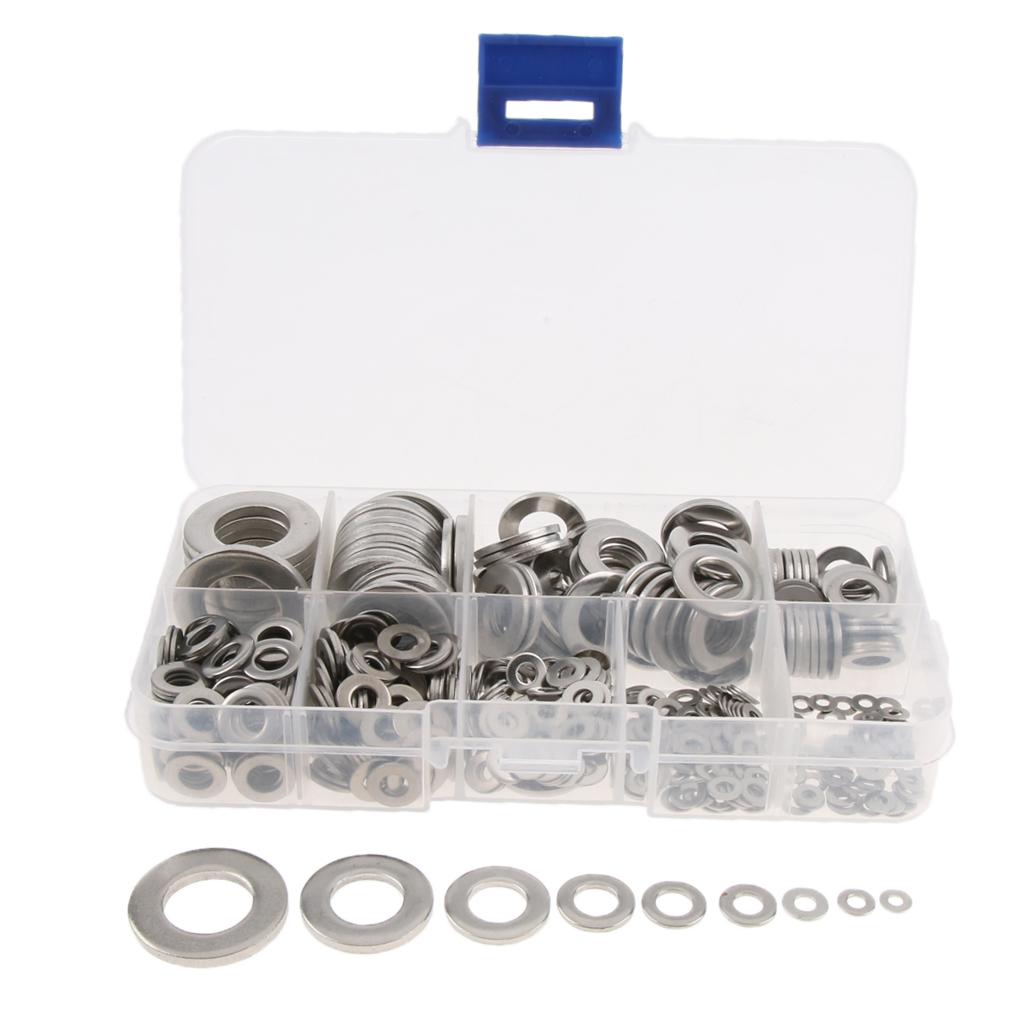 580 chiếc Phẳng Bằng Thép không gỉ Máy Rửa Assortment Bộ Bộ M2-M12