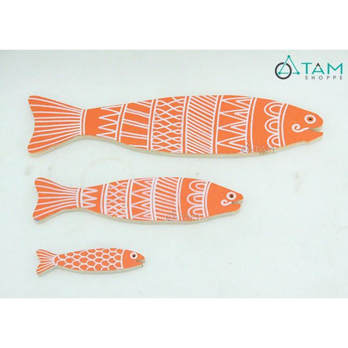 Cá gỗ trang trí Handmade phong cách biển