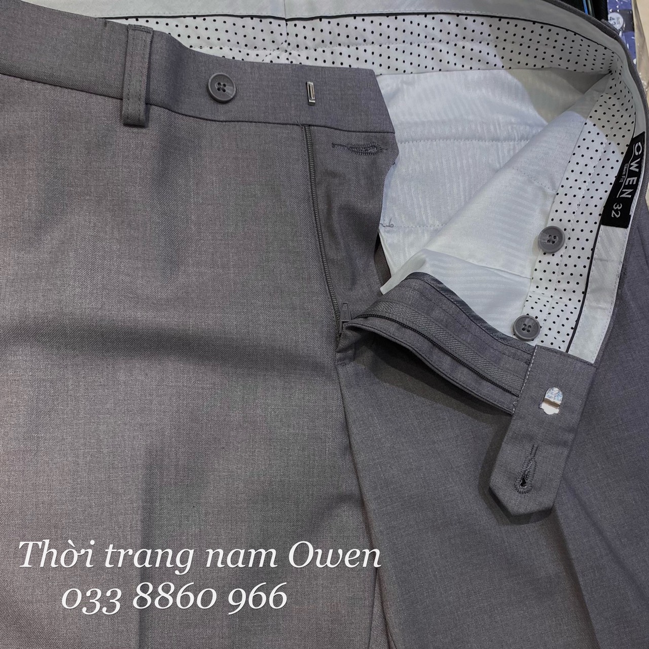 OWEN - Quần âu nam Owen Slimfit màu xám be 23451