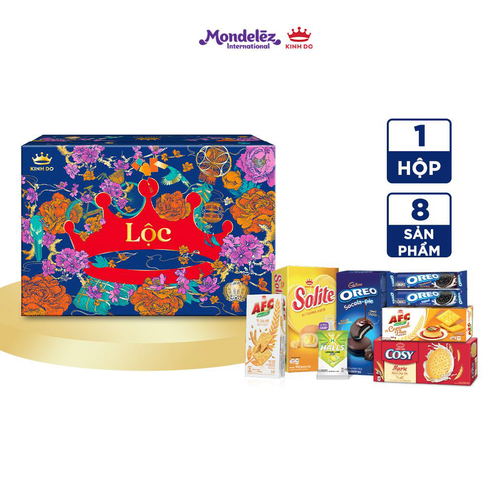 Combo bánh kẹo Kinh Đô Lộc II 1081g