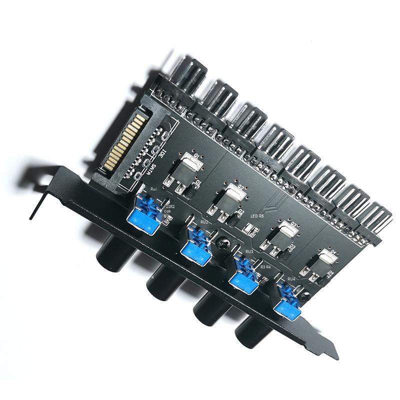 Bộ điều khiển tốc độ quạt khung gầm PCI bit thuận lợi nhất Điều khiển 4 chiều điều khiển trung tâm giao diện SATA máy tính điều khiển nhiệt độ tản nhiệt điều khiển công tắc