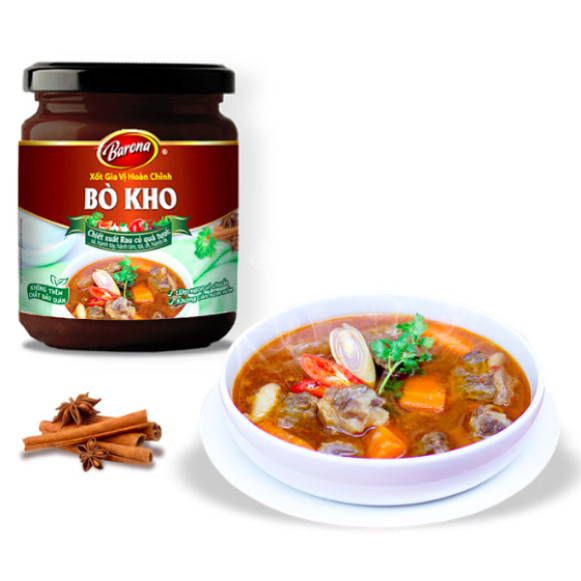 Xốt Gia Vị Hoàn Chỉnh Barona - Bò Kho 250gr (dạng hũ)