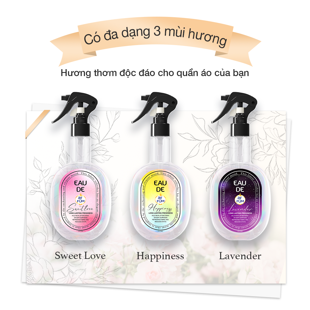 [Special Edition] Combo 2 Xịt thơm quần áo hương nước hoa cao cấp arFUM lưu hương lâu, khử mùi hiệu quả (250ml)