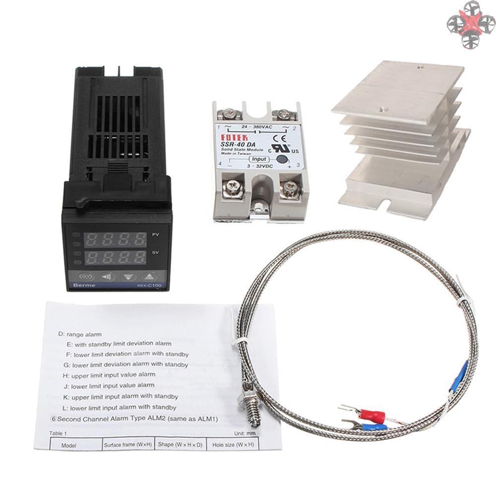 Bộ Điều Khiển Nhiệt Độ Nhiệt Rex-C100Fd02-Vxan Ssr-40 Da + Đầu Dò