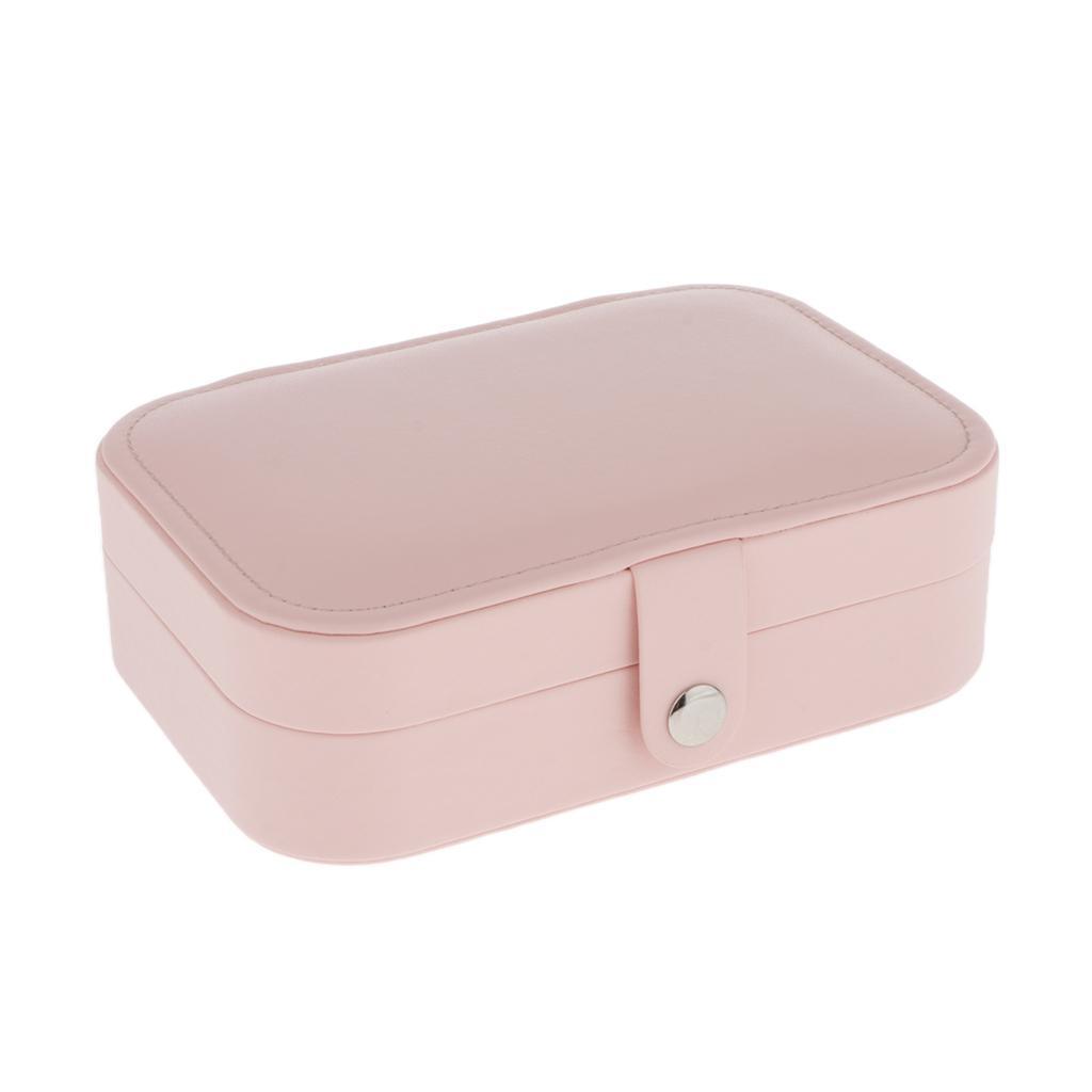 Travel Portable Jewelry Box Organizer PU Leather Ornament Case Storage