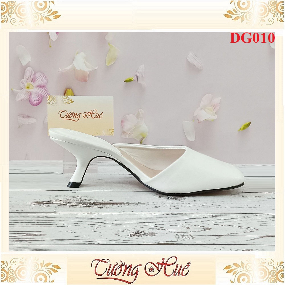 Dép Sục Nữ Cao Gót Mũi Vuông Khoét Eo Gót Cao 6CM - DG010