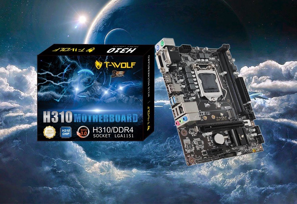 Bo Mạch Chủ Main T-WOLF H310 (VGA/ HDMI/ SSD M.2 chuẩn PCIe) socket LGA1151-V2 - Hàng Chính Hãng