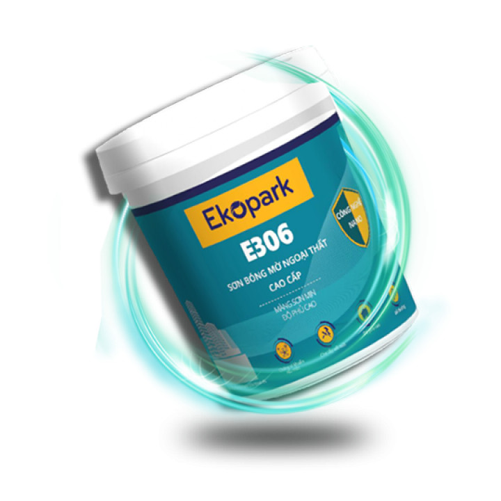 Sơn bóng mờ ngoại thất cao cấp E306 - LON 4KG - Sơn phủ cáo cấp, chất lượng màu ổn định, không cháy, không độc hại