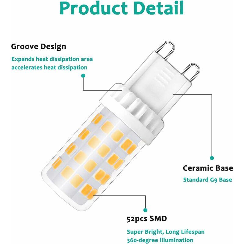 Bóng đèn LED G9 5W màu trắng ấm, G9 Đèn LED màu trắng ấm cho đèn tường bên trong Lustres không thể điều chỉnh được rất nhiều 6