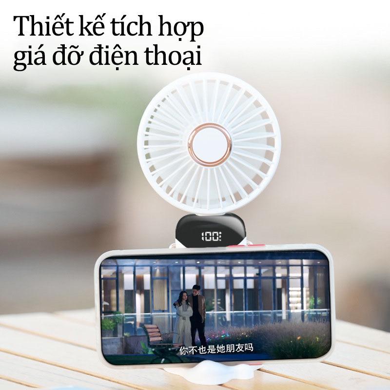 Quạt makeup mini 5 cấp độ cầm tay sạc điện siêu mát tích điện có thể để bàn - Hity Beauty