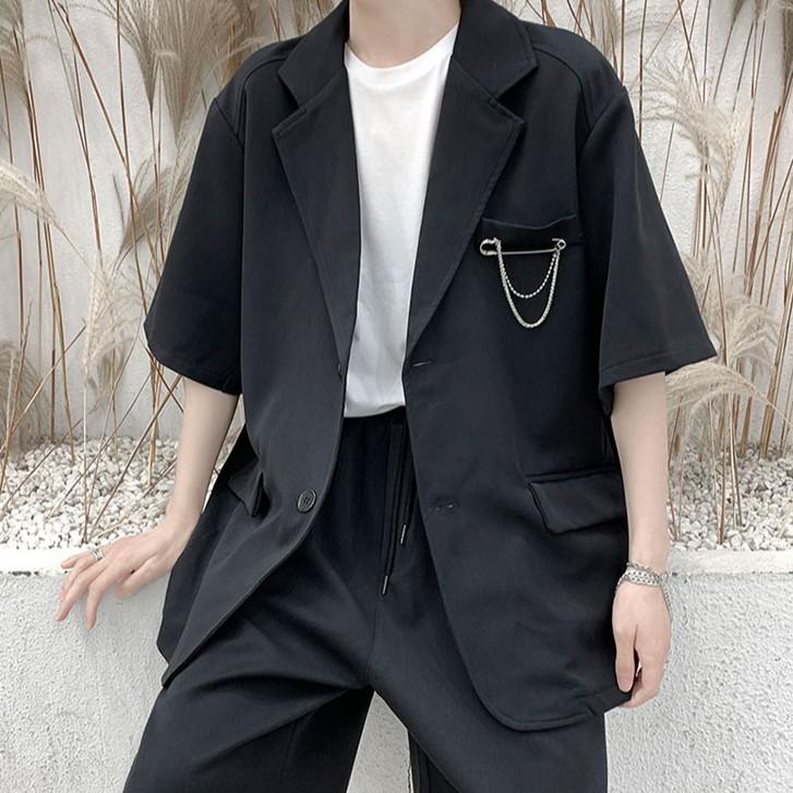 Áo BLazer Nam Tay Ngắn Form Dáng Rộng BZ10 Phong Cách Hàn Quốc Áo Khoác Hè Outfits Unisex Thời Trang HERO