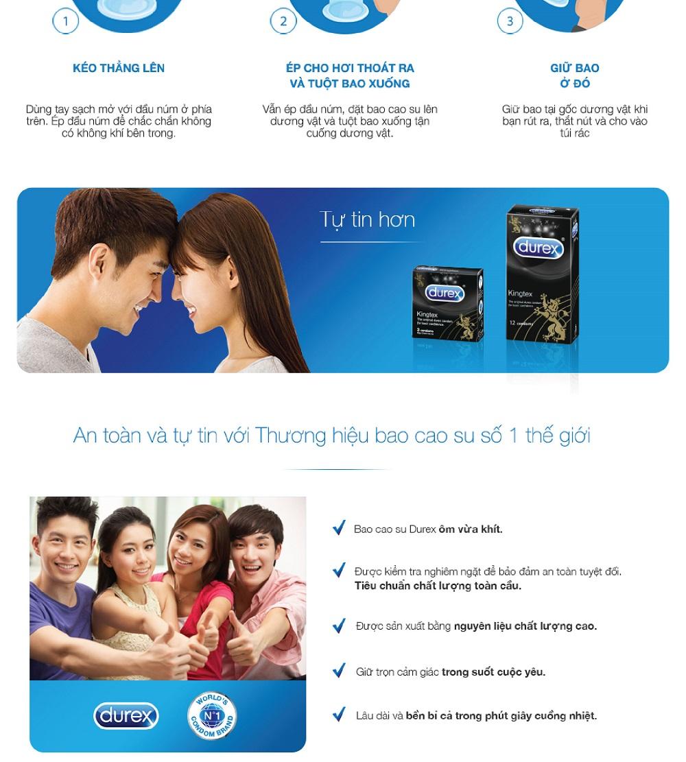 Bao cao su Durex Kingtex 12 bao / hộp +Tặng bao cao su INNOVA Siêu gai