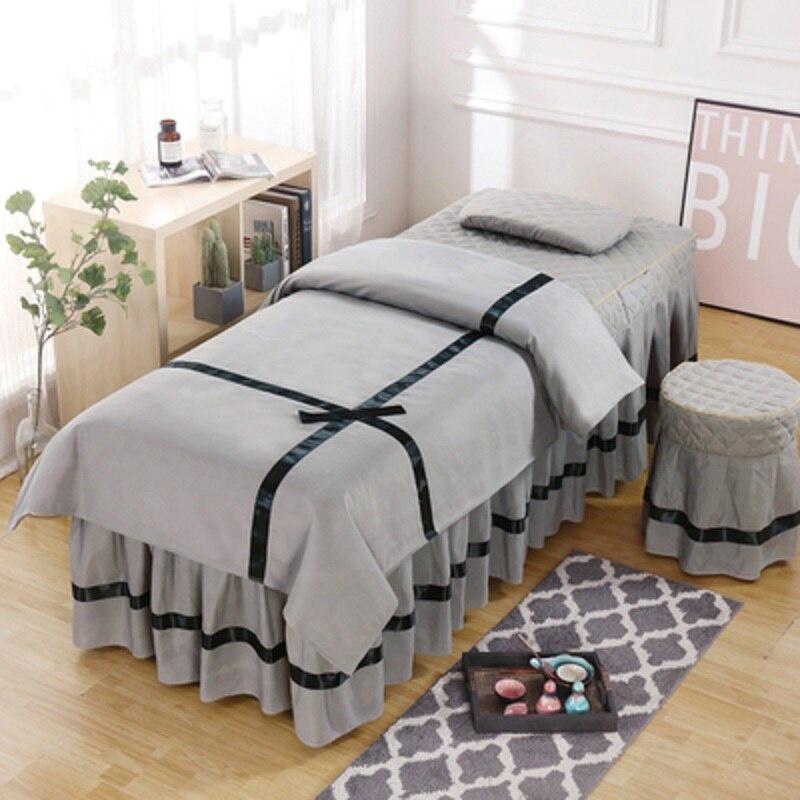 Bộ 4 Món Vỏ Chăn Ga Gối Đệm Mát Xa Chất Liệu Vải Lanh Thân Thiện Với Da