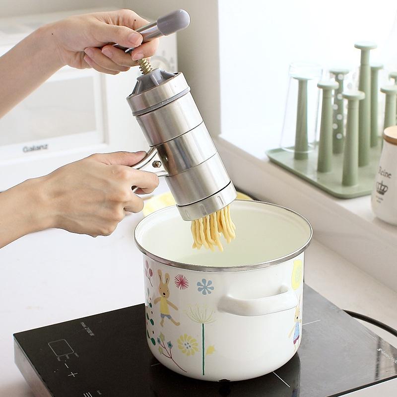 Dụng Cụ Làm Bún Mì Tươi 5 Đầu Inox Cao Cấp - Khuôn Làm Bánh Lọt , Máy Làm Bún Mì An Toàn Sử Dụng Dễ Vệ Sinh