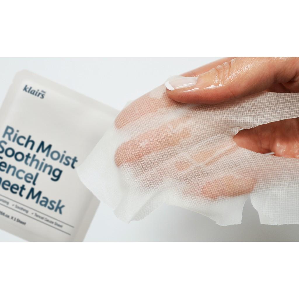 Mặt nạ giấy Dear Klairs Rich Moist Soothing Tencel Sheet Mask 25 ml