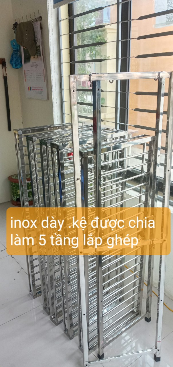 Kệ để đồ nhà bếp inox dày 5 tầng c 130, d79, s 40cm