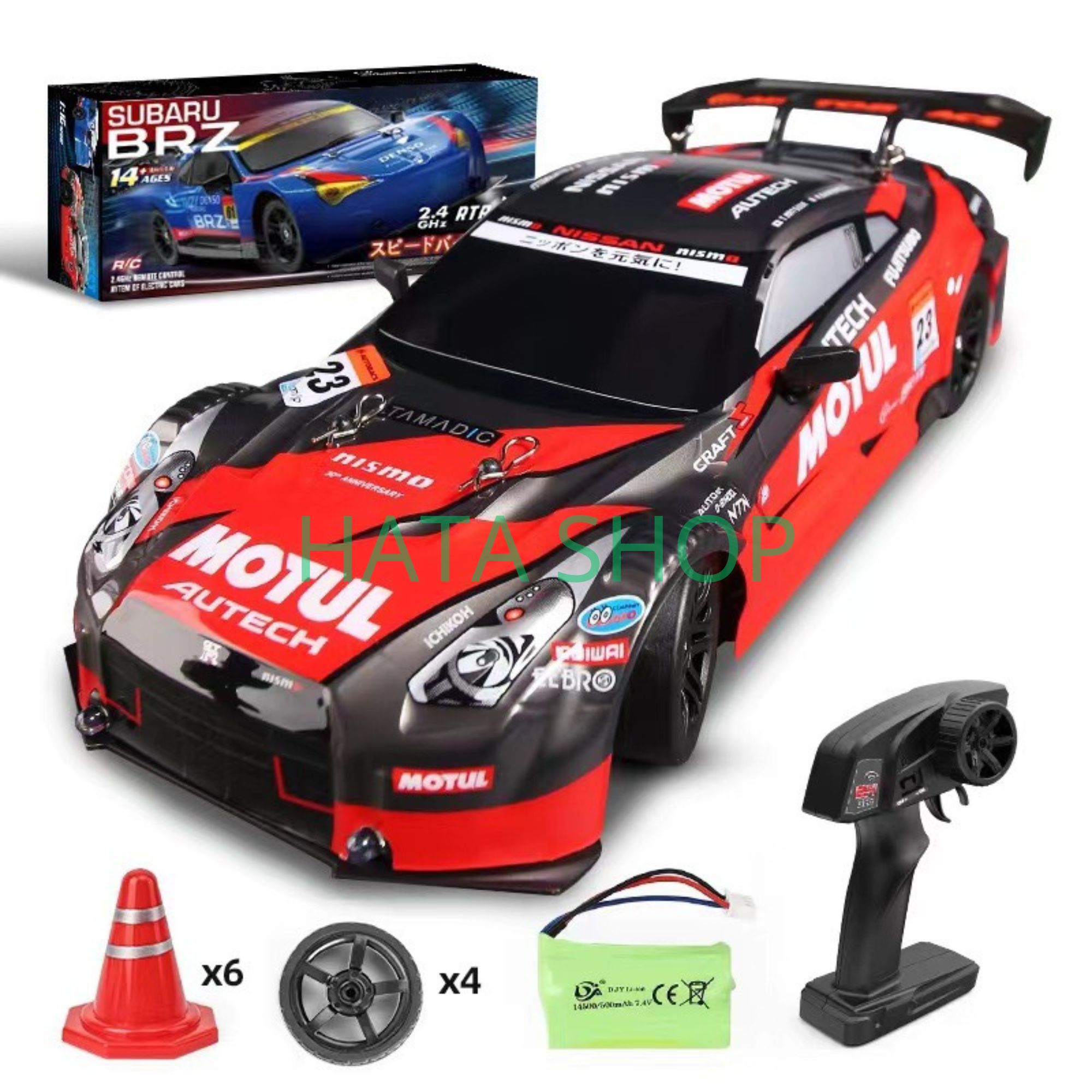 Xe Đua Điều Khiển Drift Super GTR Japan Subaru 30km/h SBR Nissan Tỉ Lệ 1/16 Có Điều Tốc MOTUL AUTECH Nâng Cấp 2023