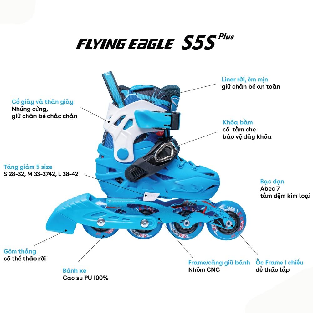 Giày trượt patin trẻ em, giày patin flying eagle S5S+ chính hãng giá tốt