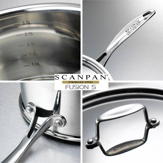 Nồi/quánh inox từ cao cấp Scanpan Fusion 14cm 74231400, thiết kế đúc liền 5 lớp, hàng chính hãng