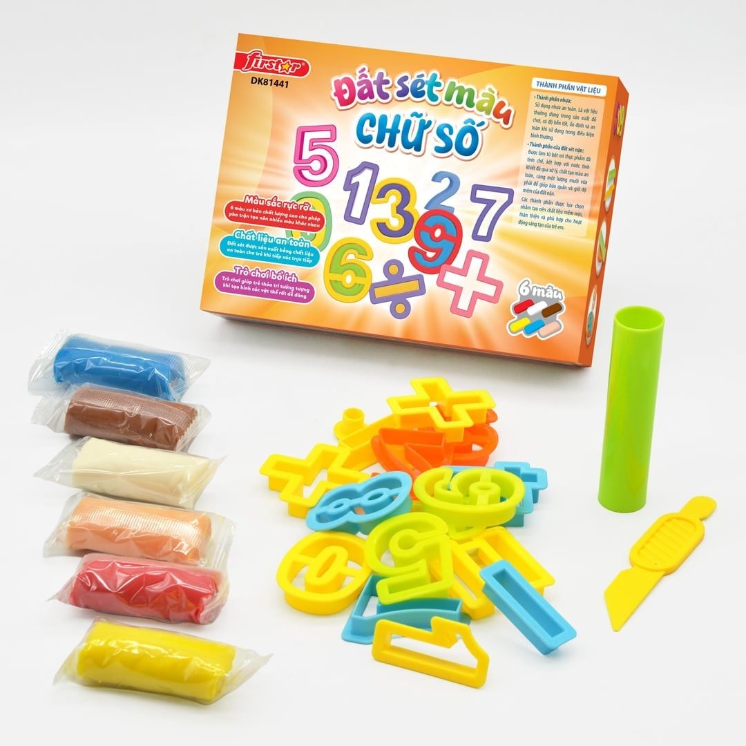 Đồ Chơi DUKA: Đất Sét Màu: Bánh Kem + Chữ Số + Chữ Cái