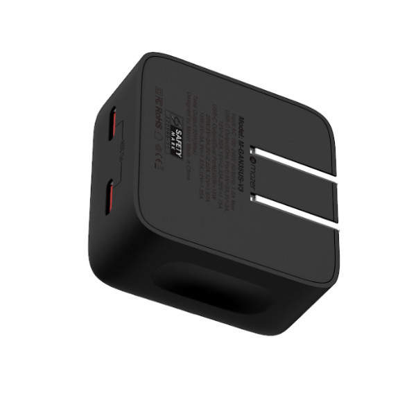 Củ sạc nhanh Mazer GanPrestige 35W US Wall Charger Siêu Nhỏ 02 Cổng USB-C Có Đèn Led Báo Sạc Nhanh Hàng Chính Hãng