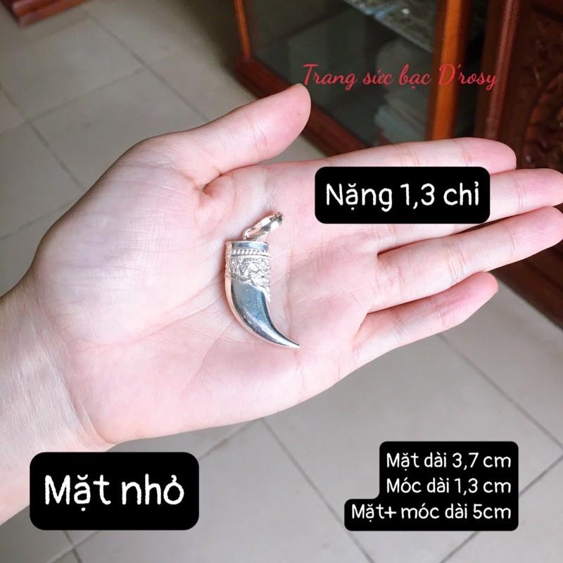 Mặt móng bạc nguyên chất đủ 3 cỡ to nhỏ vừa gắn dây chuyền