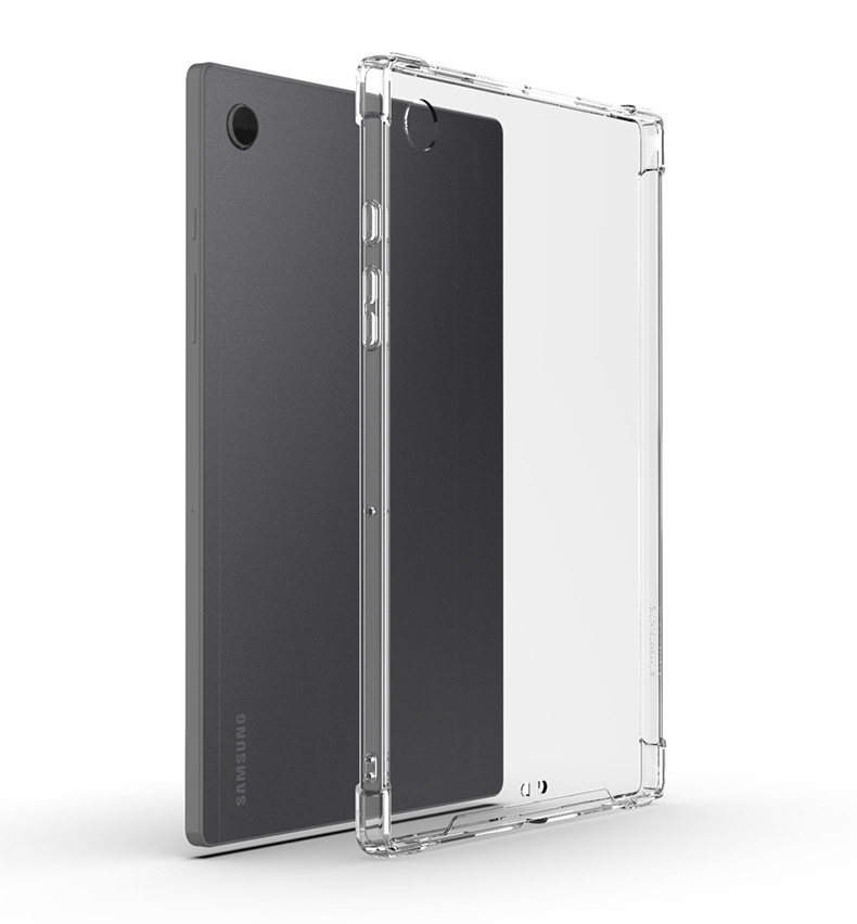 Ốp Lưng Chống Sốc Cho Samsung Tab A8 10.5 inch X200/X205 Dẻo Silicon Trong Suốt, Có Gờ Bảo Vệ Camera