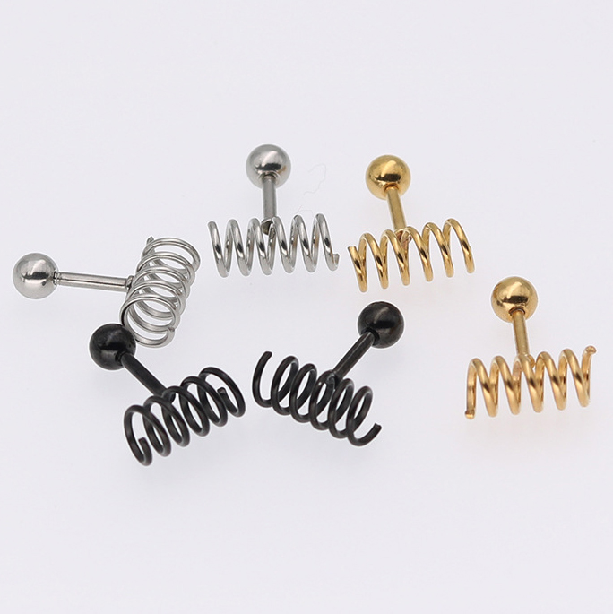 Khuyên tai bông tai lò xo Titan sytle Unisex