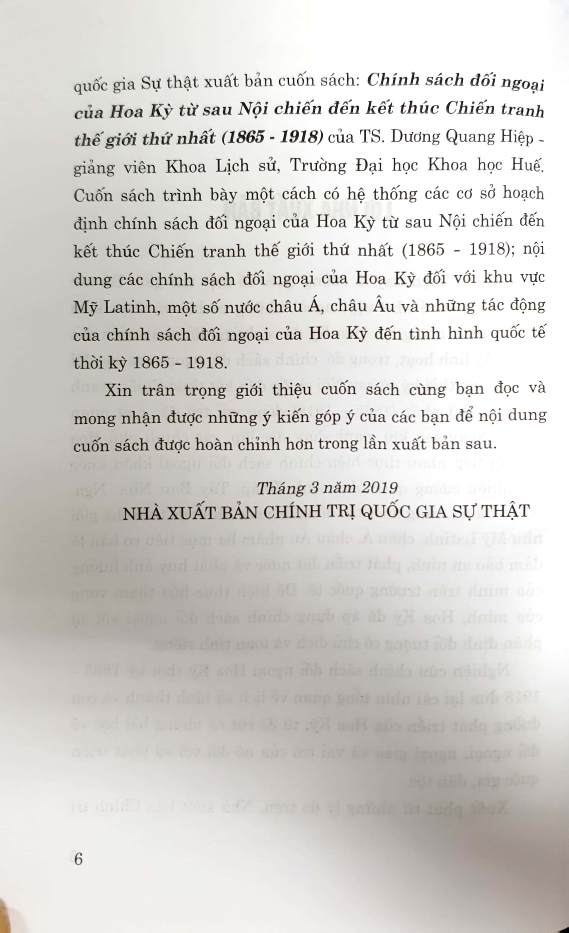 Chính sách đối ngoại của Hoa Kỳ từ sau nội chiến đến kết thúc chiến tranh thế giới thứ nhất (1865 - 1918)