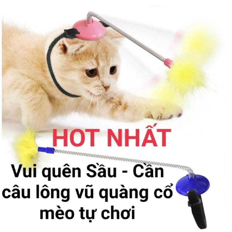 Đồ chơi cần câu lông vũ gắn đầu cho mèo chơi - Đồ chơi mới vô cùng hot hít