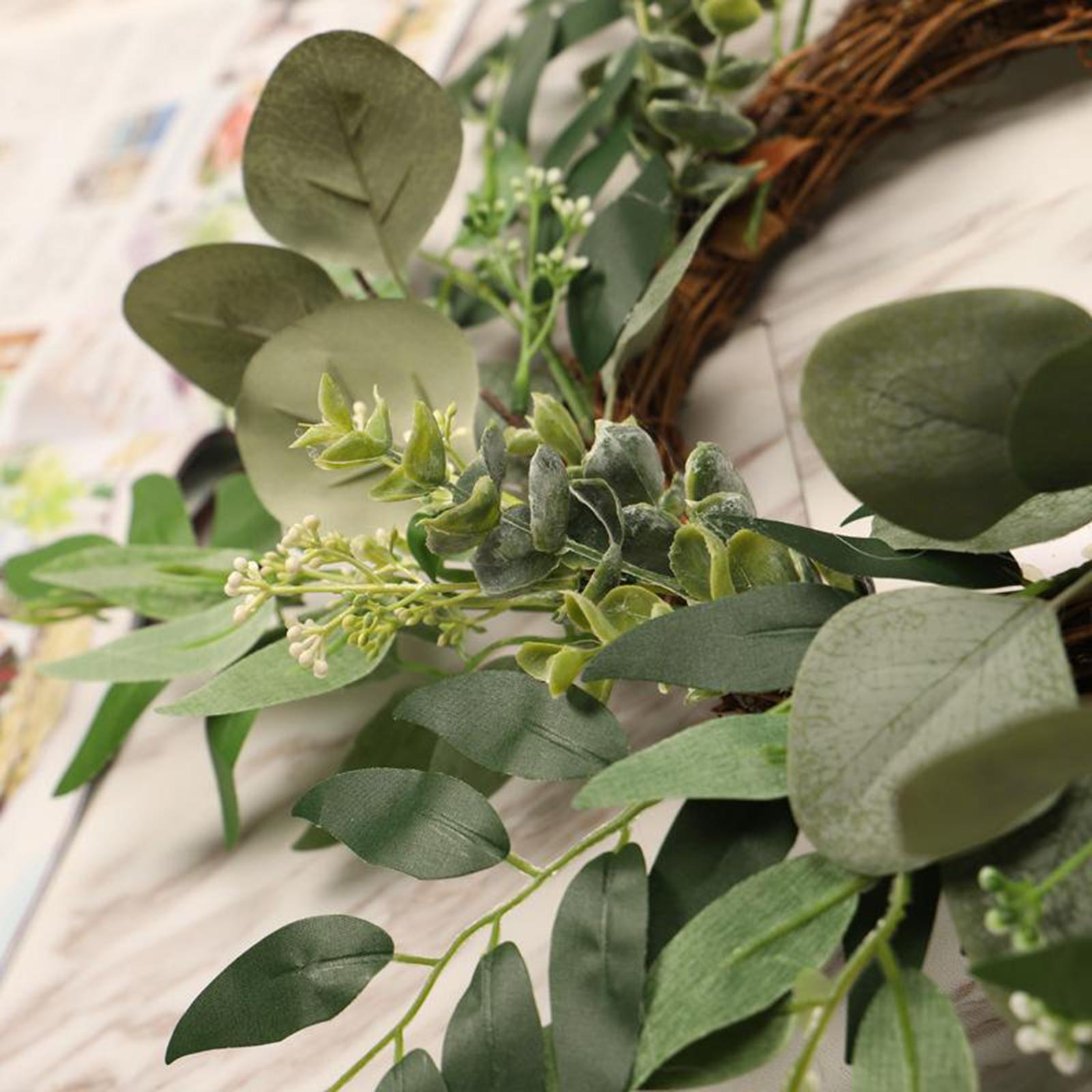Green Eucalyptus Wreath, Reusable Artificial Leaf Decoration for Front Door  Decoration "/20"