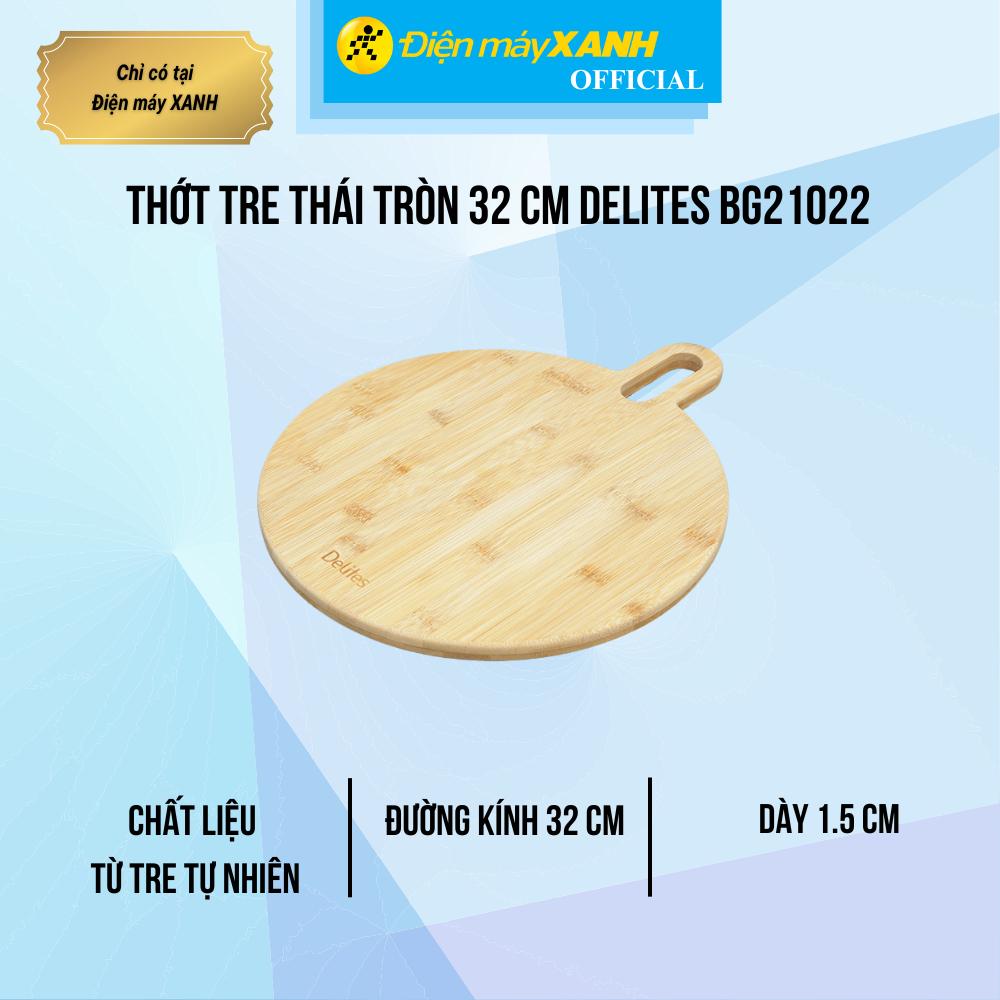 Thớt tre thái tròn 32 cm Delites BG21022 - Hàng Chính Hãng