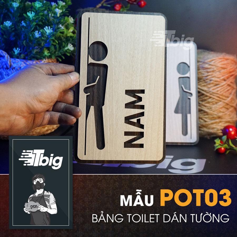 Biển toilet gỗ dán cửa nhà vệ sinh - mẫu thiết kế đẹp, sang trọng