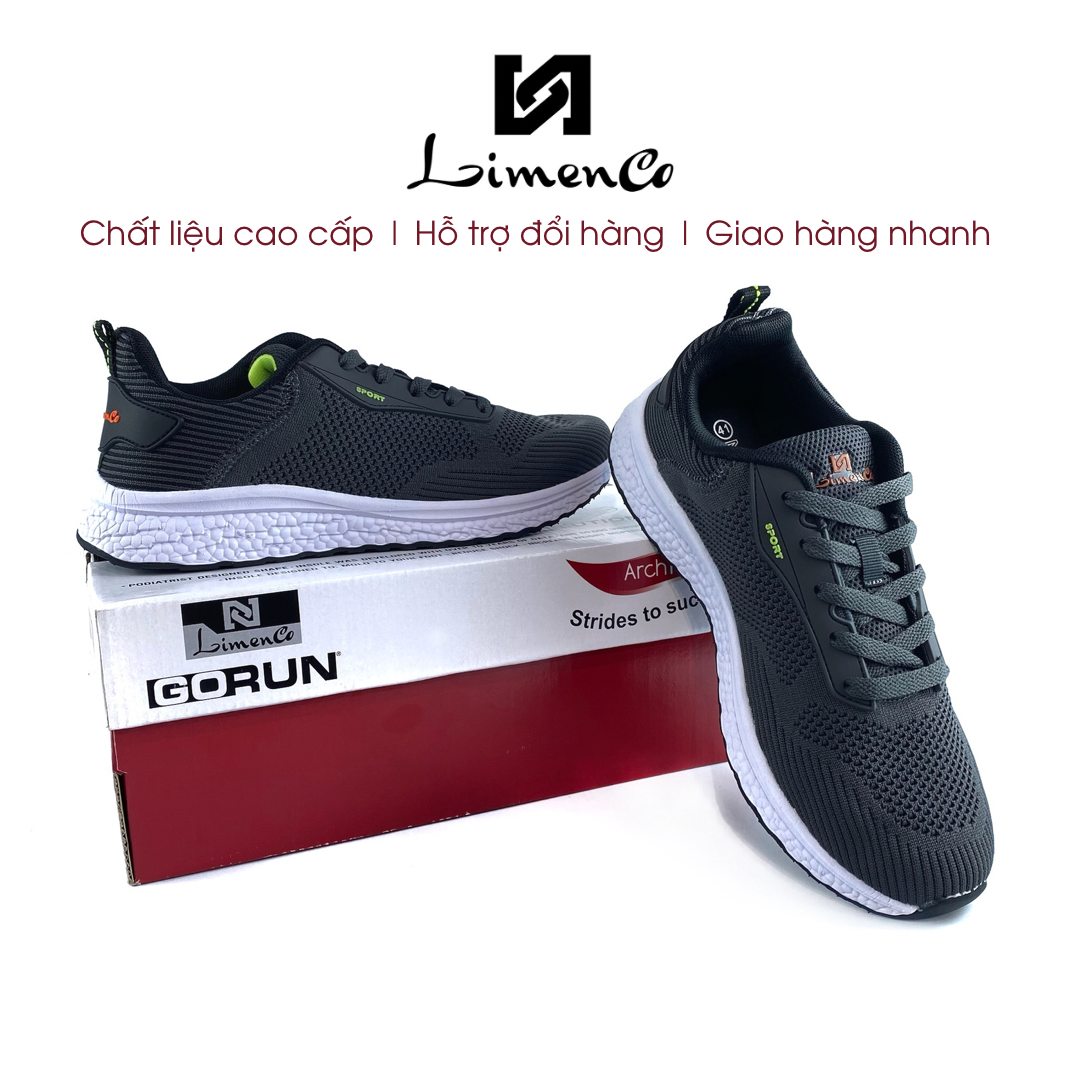 Giày Thể Thao Nam Limenco L6054 Màu Ghi Cốm, Đế Phylon Êm Nhẹ, Đi Chơi, Thể Thao - 43