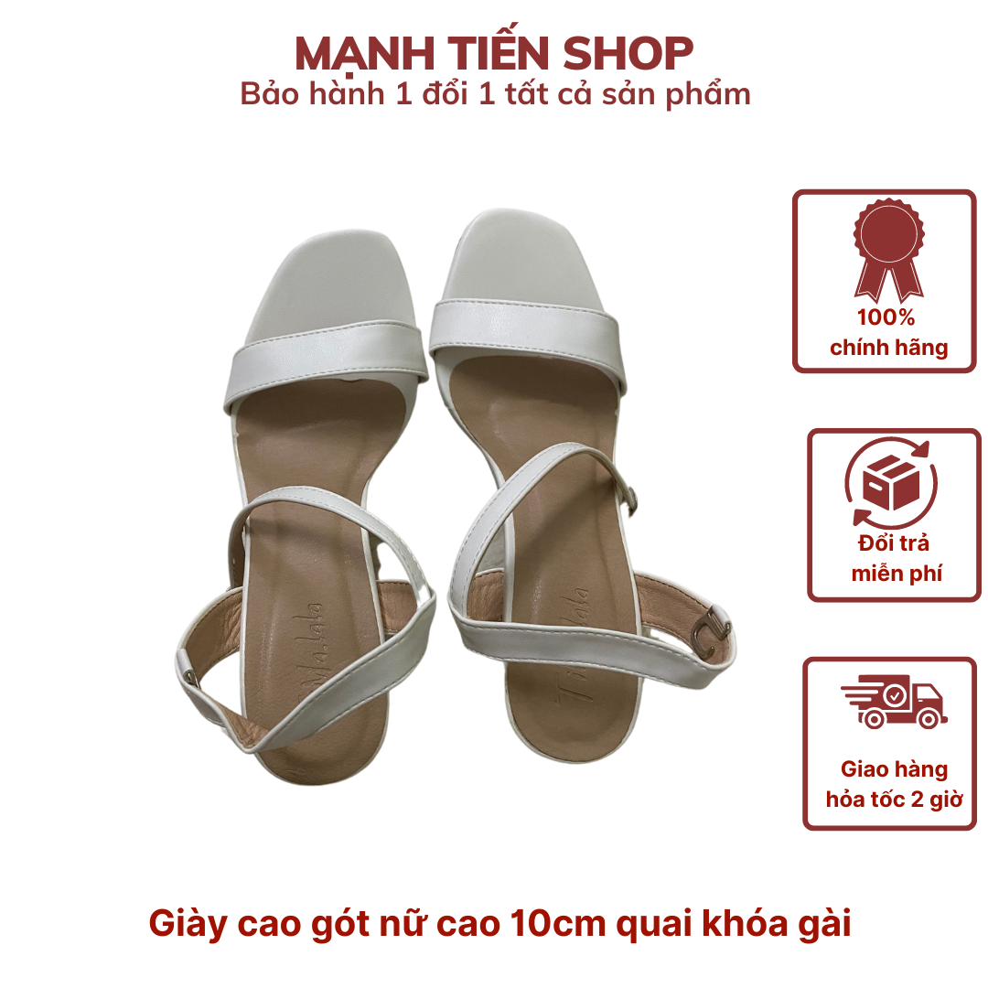 Giày cao gót nữ TiMa.lala cao 10cm dây ngang khóa gài kiểu dáng đơn giản- Hàng chính hãng