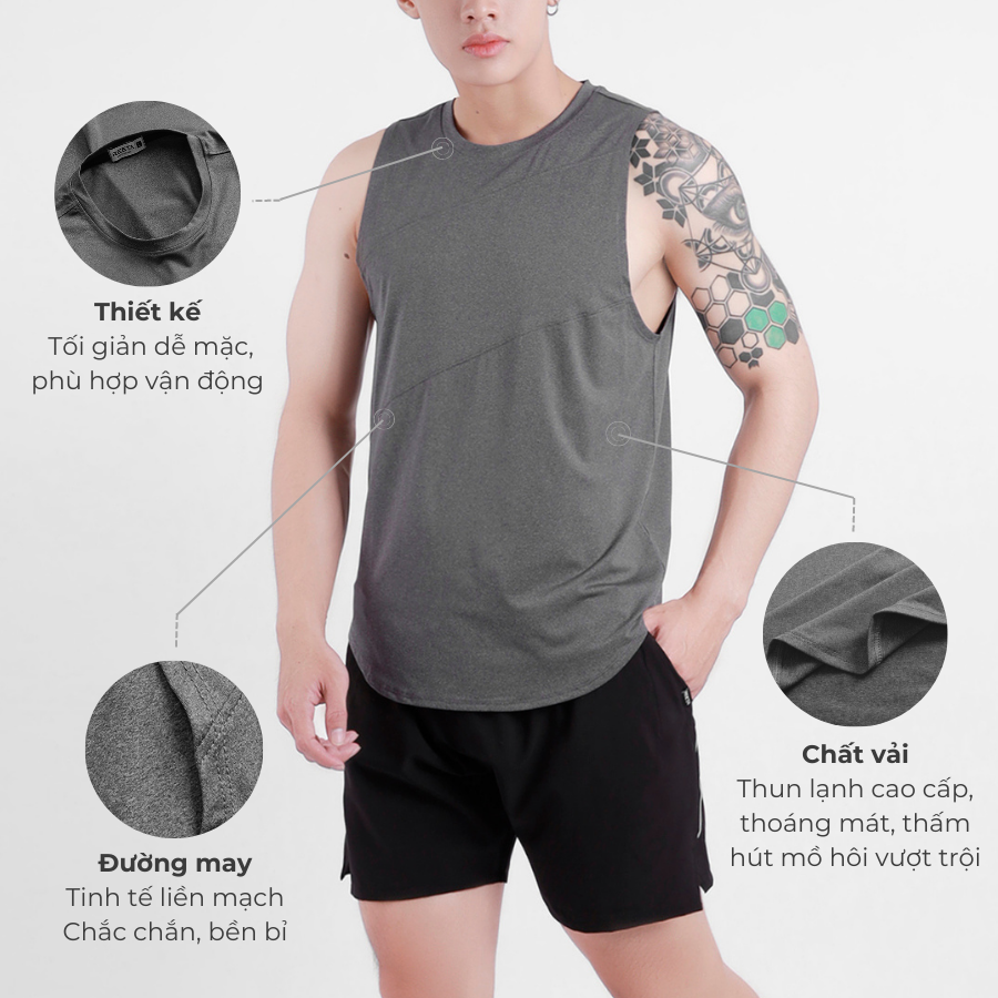 Áo ba lỗ, tanktop nam REETA chất thun cao cấp thể thao mát lạnh, thấm hút mồ hôi - A2009