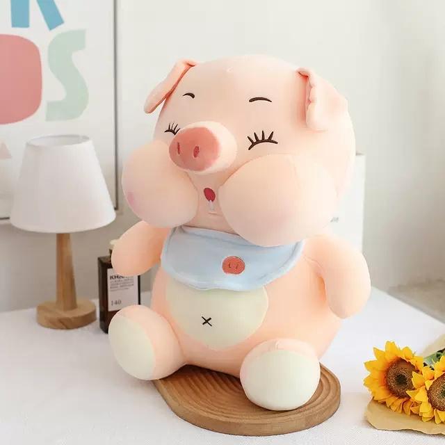 Gấu bông heo ú má phệ chảy dãi siêu dễ thương, gấu bông chất lượng cao làm quà tặng, gối ôm, size 25cm - 60cm